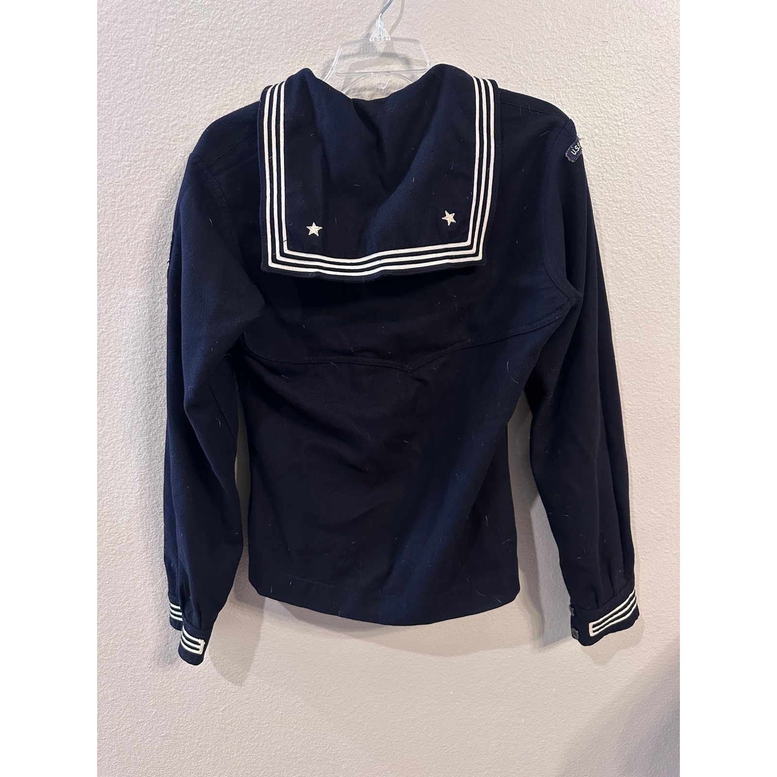 Vintage Us Navy Sailor Wool Jacket Uss English Military Uniform Coat